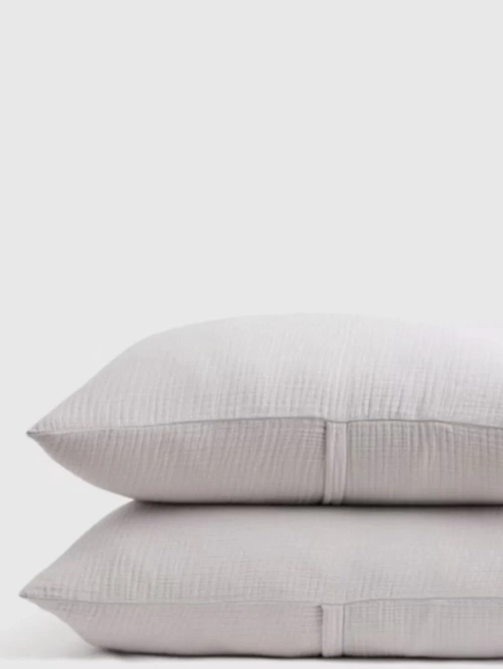 Quince Organic Cotton Gauze Sham Set, Standard, Light Grey